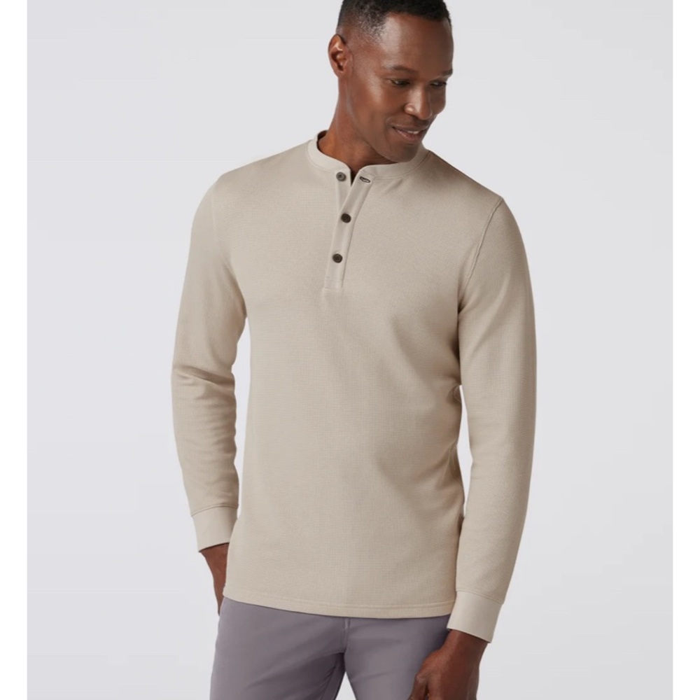 NWT Mizzen +Main Henderson Henley size large color wine solid long sleeve shirt - Picture 10 of 10